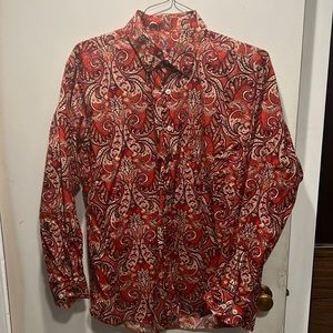 Alan Flusser red paisley long sleeve button down.